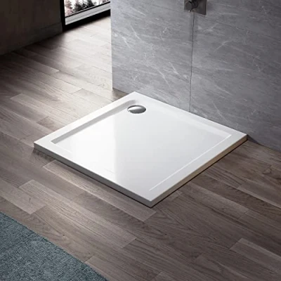 Image of ELEGANT 900 x 40 mm Square Stone Tray + Waste Trap