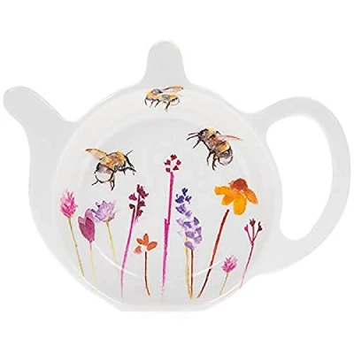 Image of Teabag Tidy Rest for Used Tea Bags Pretty Water Colour Busy Bees Design by Jennifer Rose Gallery
