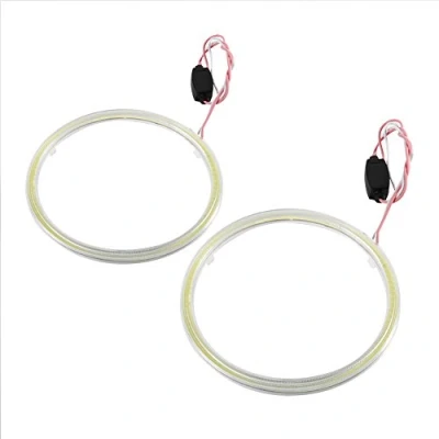Image of Keenso 110mm 12V Car White LED Angel Eyes, Headlight Halo Rings COB Lamp Light for Motorcycle