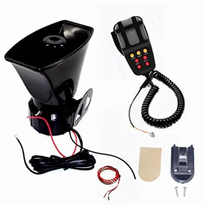 Image of YIYIDA Car Horn Police Siren 7 Tone Sound 130db Vehicle Waning Alarm 24V Emergency Amplifier with Mic PA Speaker System for Boat Truck ect
