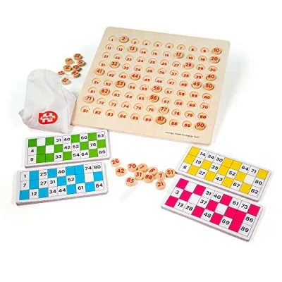 Image of Bigjigs Toys, Traditional Bingo Game, Wooden Kids Games For Children, Educational Set, Board Games, Maths Toy