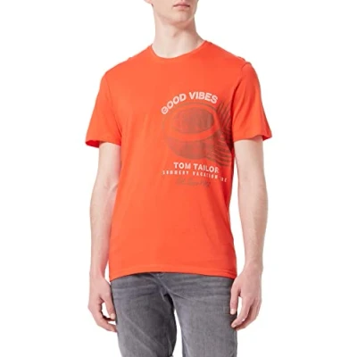 Image of TOM TAILOR Men&#039;s 1031945 T Shirt, 10524 Grenadine Red, L