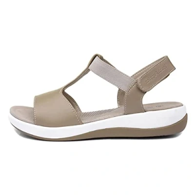 Image of Hush Puppies Sylvie Sandal Womens Beige Leather Size UK 5