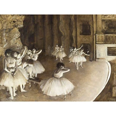 Image of Edgar Degas Ballet Rehearsal On Stage Large Art Print Poster Wall Decor Premium Mural