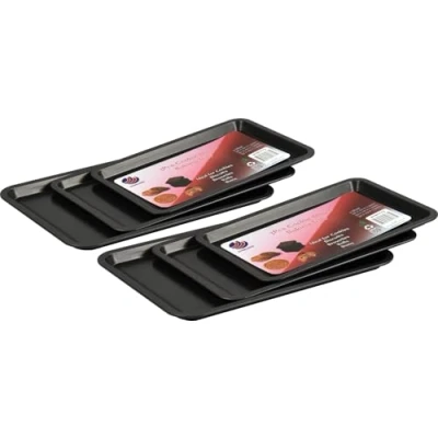 Image of 3pc Set Premium Non Stick Carbon Steel Cookie Sheet Pan for Baking Roasting (2 Sets)