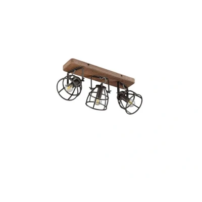 Image of Lindby downlight Rutger, 52 cm, 3 bulb, wood, metal