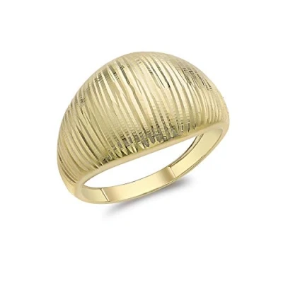Image of CARISSIMA Gold Women&#039;s 9ct Yellow Diamond Cut Dome Ring Size S