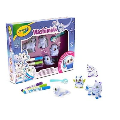 Image of CRAYOLA Washimals Arctic Adventure Activity Set for Painting and Bathing the Baby Animals, Play Gift Children from 3 Years, 74 7514