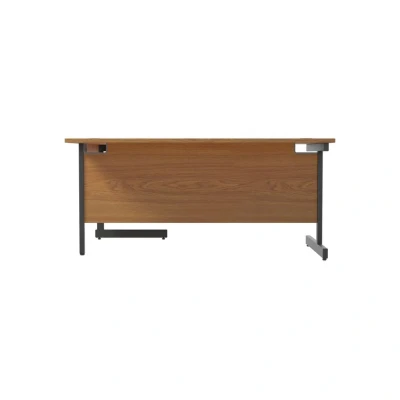 Image of Jemini Radial Right Hand Single Upright Cantilever Desk 1600x1200x730mm Nova Oak/Black KF819738