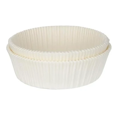 Image of Bakery Direct Round Cake Tin Baking Parchment Air Fryer Paper Liners 18cm (7&quot;) x 50 Non Stick Siliconised Greaseproof for Cakes, Pies, Tarts, Made in The UK, White