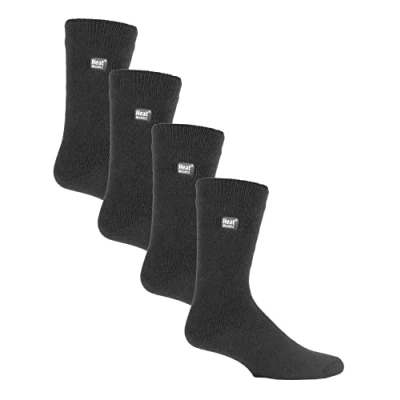 Image of HEAT HOLDERS Ultra Lite 4 Pair Multipack Mens Thermal Socks Thin Warm for Dress in Winter (6 11, Charcoal)