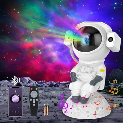 Image of Fokky Starry Sky Projector, Astronaut Projector with Bluetooth, Timer and Remote Control, for Children&#039;s Night Light, Room Decoration, Gifts Christmas/Birthday