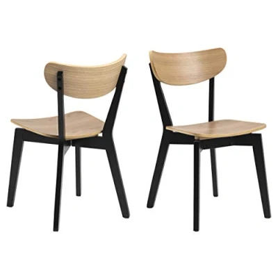 Image of AC Design Furniture 85660 Dining Chair, Rubberwood, Natural, L: 55 x W: 45 H: 79.5 cm