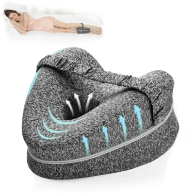 Image of BEAUTRIP Leg Pillow Ergonomic Side Sleeping Pillows Memory Foam Knee with Strap for Sleeper Support Cushion Removable and Washable Cover
