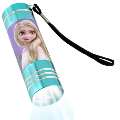 Image of SRV Hub Kids Aluminum 9 LED Torch with Colours Featuring TV Characters for Girls 3+ Years Frozen (Believe)