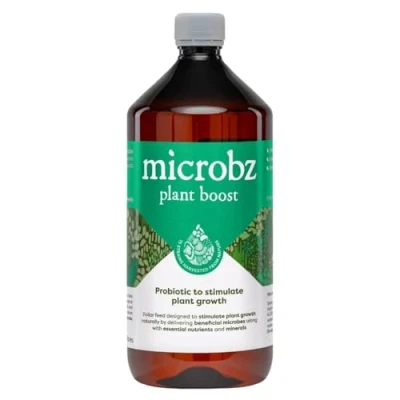 Image of MICROBZ PLANT BOOST 1 Litre Concentrate Natural Probiotic Soil Enhancer with Essential Nutrients &amp; Minerals, Chemical Free, Improves Health Fertility, for Stronger Roots Flowers