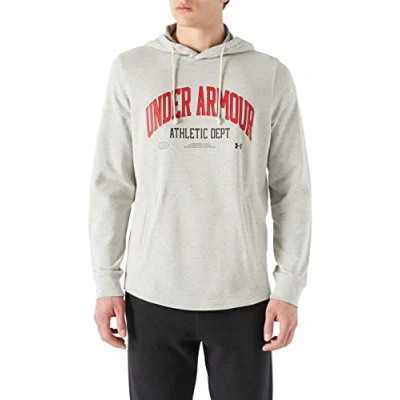 Image of Under Armour Men&#039;s Ua Rival Try Athlc Dept HD Hooded Sweatshirt, Grey melé, M