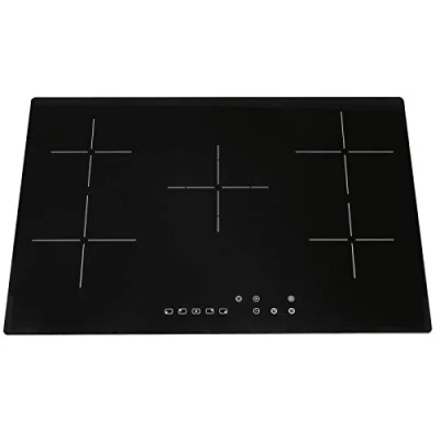 Image of SIA CERH75BL 75cm Black 5 Zone Frameless Touch Control Electric Ceramic Hob