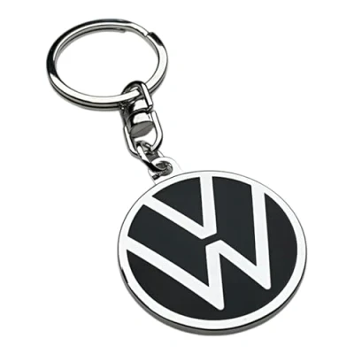Image of Volkswagen 000087010BQ Key Ring with VW Logo, Black, Diameter 37 mm