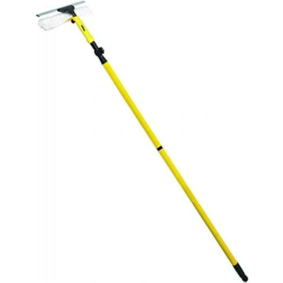 Image of Telescopic Conservatory 3.5m Window Glass Cleaning Cleaner Kit With Squeegee Soft Rubber Mop Aluminium Metal Pole