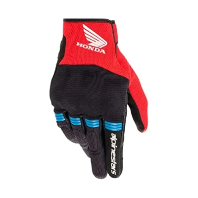 Image of Alpinestars Honda Copper Motorcycle Gloves (Black/Red/Blue, S)