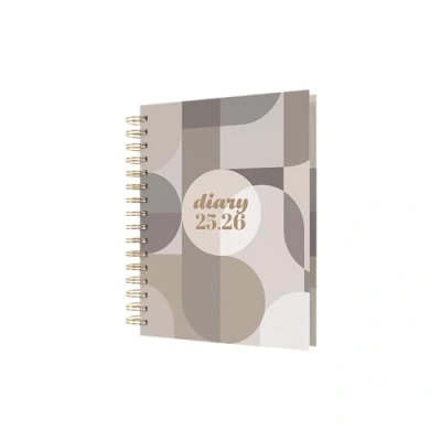 Image of Collins &#039;Scandi&#039; 12 Month Planner, August 2025 2026 Day to Page Diary, A5 Hard Cover, Geo Gray