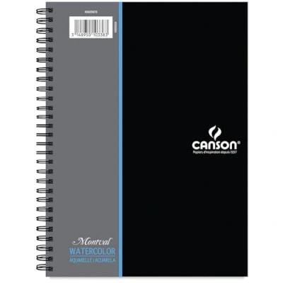 Image of Canson Watercolor Pad 5.5 x 8.5 inch 20 Sheets, Acrylic, Multicolour, 17.14x21.59x1.9 cm