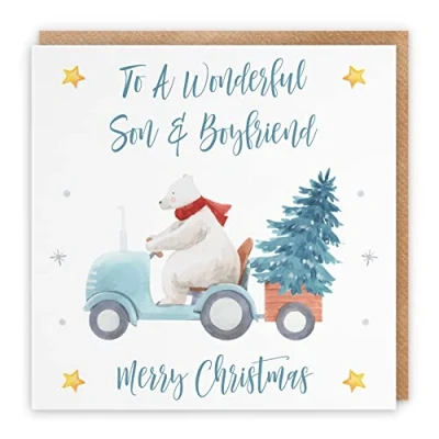 Image of Hunts England Son And Boyfriend Christmas Card To A Wonderful &amp; Merry Polar Bear Collection