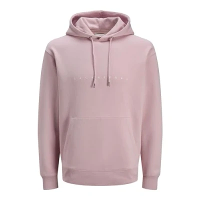 Image of JACK &amp; JONES Men&#039;s Jjestar Jj Sweat Hood Noos Sweatshirt, Pink Nectar, M