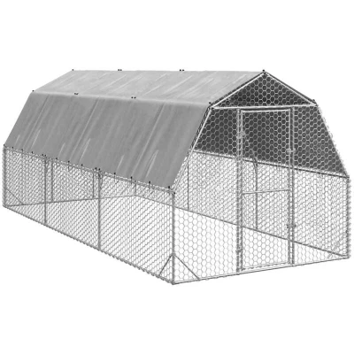 Image of vidaXL Chicken Run with Roof 2.5x6x2.25 m Galvanised Steel