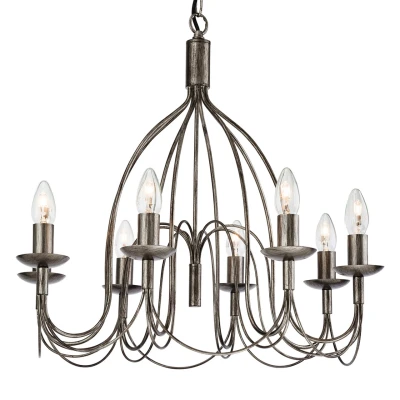 Image of Regency 8 Light Chandelier Antique Silver, E14