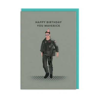 Image of Maverick Birthday Card Celebrity Tom Cruise Fun Icon Artwork Greeting