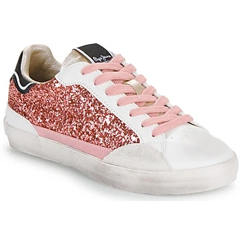 Image of Pepe jeans LANE GLITTER G girls&#039;s Children&#039;s Shoes (Trainers) in White
