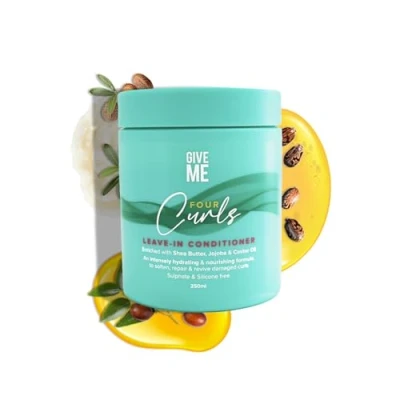 Image of Four Curls Intense Hydration Leave In Conditioner for Curly Hair Sulphate &amp; Silicone Free, Moisturises and Defines with Castor, Jojoba, Coconut Oils Shea Butter Give Me Cosmetics