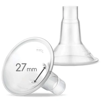 Image of Maymom Myfit 27Mm Shields Compatible with Medela Breast Pump Personalfit, Freestyle, Harmony, Maxi Connector; Connect to Widemouth/Narrow Connector, Personalfit/Freestyle Flex 2Pcs