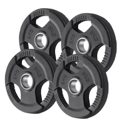 Image of KK Weight Plates Cast Iron Barbell Set 2’’ Hole Plate For Women &amp; Men Non Slip, Durable Long Lasting Olympic (4 x 5kg = 20kg)