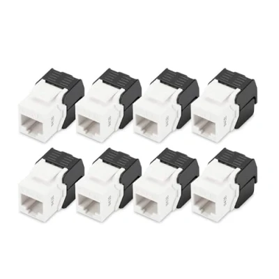 Image of DIGITUS DN 93603 Cat 6 Keystone Module 8 Pack RJ45 Network Socket Cat6 Unshielded 250MHz 1GBase T 1Gbps AWG 26 to 22 Tool Free Assembly