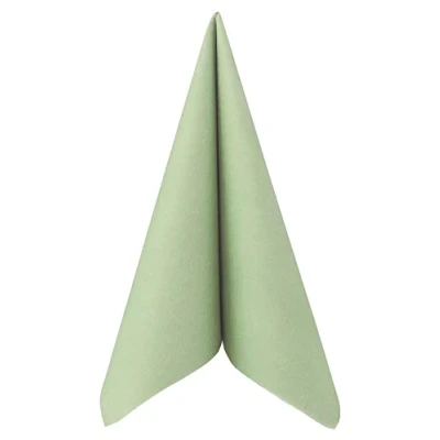 Image of APARTina 50 Disposable Napkins Fabric Like Airlaid Plain Colour: Phalaris Natural Green, Size: 40 x cm