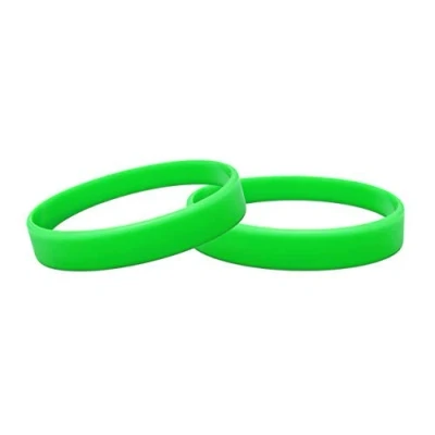 Image of Silicone Wristbands Pack Of 10 Youth Sizes Choice Colours (Green)