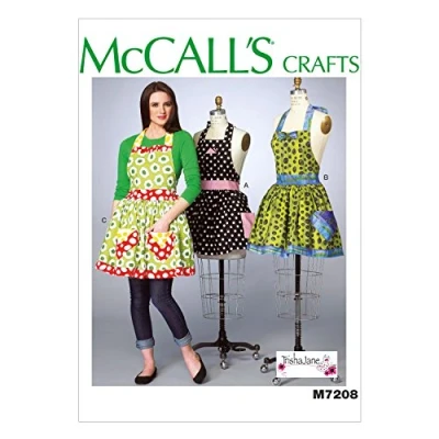 Image of Mccall&#039;s Patterns 7208 Aprons and Petticoat,Sizes XS(4 6) S(8 10) M(12 14) L(16 18) XL(20 22), Cotton, Green, Miss (XSM SML MED LRG XLG)
