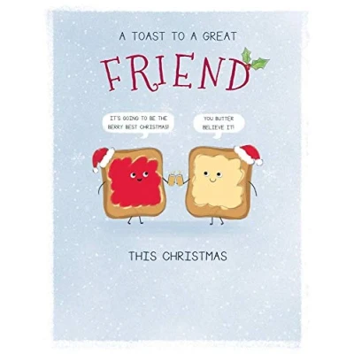 Image of Piccadilly Greetings Humour Christmas Card Friend 8 x 6 inches