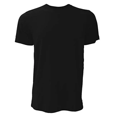Image of Canvas Unisex Jersey Crew Neck T Shirt/Mens Short Sleeve Shirt (XL) (Black)