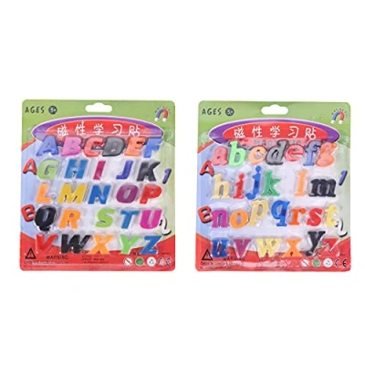 Image of Qussedser 52 Magnetic Lower/Upper Case Alphabet Letters Childrens Kids Learning Fridge Toy