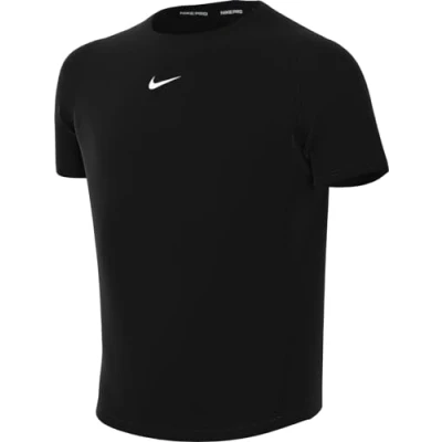 Image of Nike Boys Pro T Shirt, Black/White, M UK