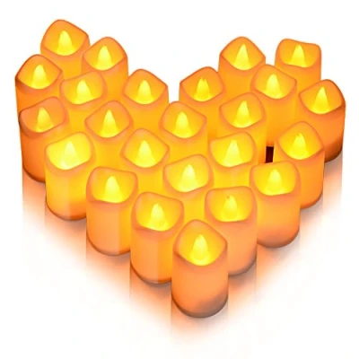 Image of Litake LED Candles, Tea Lights 24 Flickering Flameless Candles Realistic Warm White Battery Powered Electric Fake Light for Weddings, Birthday, Festivals, Halloween, Home, Dinner, Party, Decoration