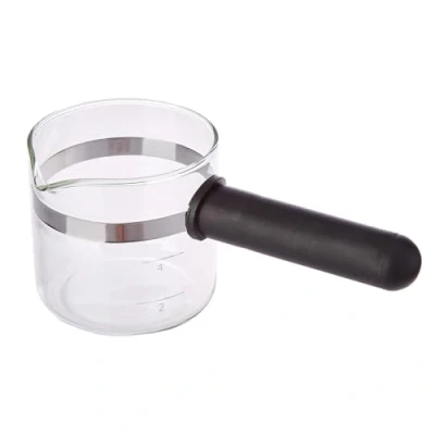Image of Anakel Home Replacement Universal Coffee Jug with Long Plastic Handle 8.5cm High and 8.6cm Diameter for 4 6 Cups Black Glass