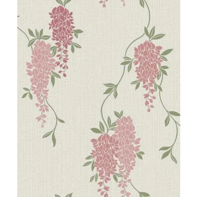 Image of Fine Decor FD43671 Wisteria Floral Wallpaper, Pink