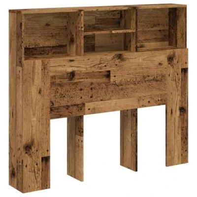 Image of vidaXL Headboard Cabinet Old Wood 120x19x103.5 cm Engineered