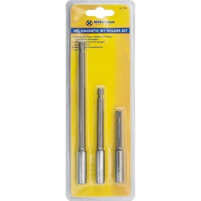 Image of 3pc 1/4&quot; Magnetic Bit Holder Set Hex Screwdriver Drill 75 100 150mm Long New 52170C.