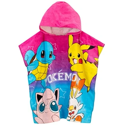 Image of Pokemon Kids Towel Poncho Blue One Size